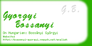 gyorgyi bossanyi business card
