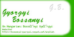 gyorgyi bossanyi business card